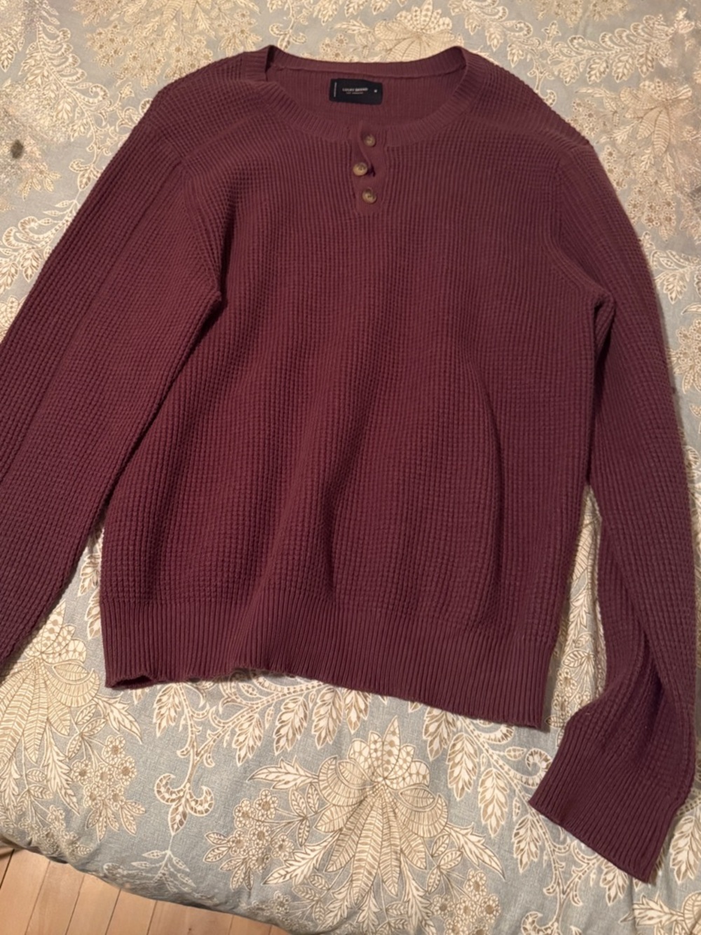 Lucky Brand Purple Henley Sweater - M